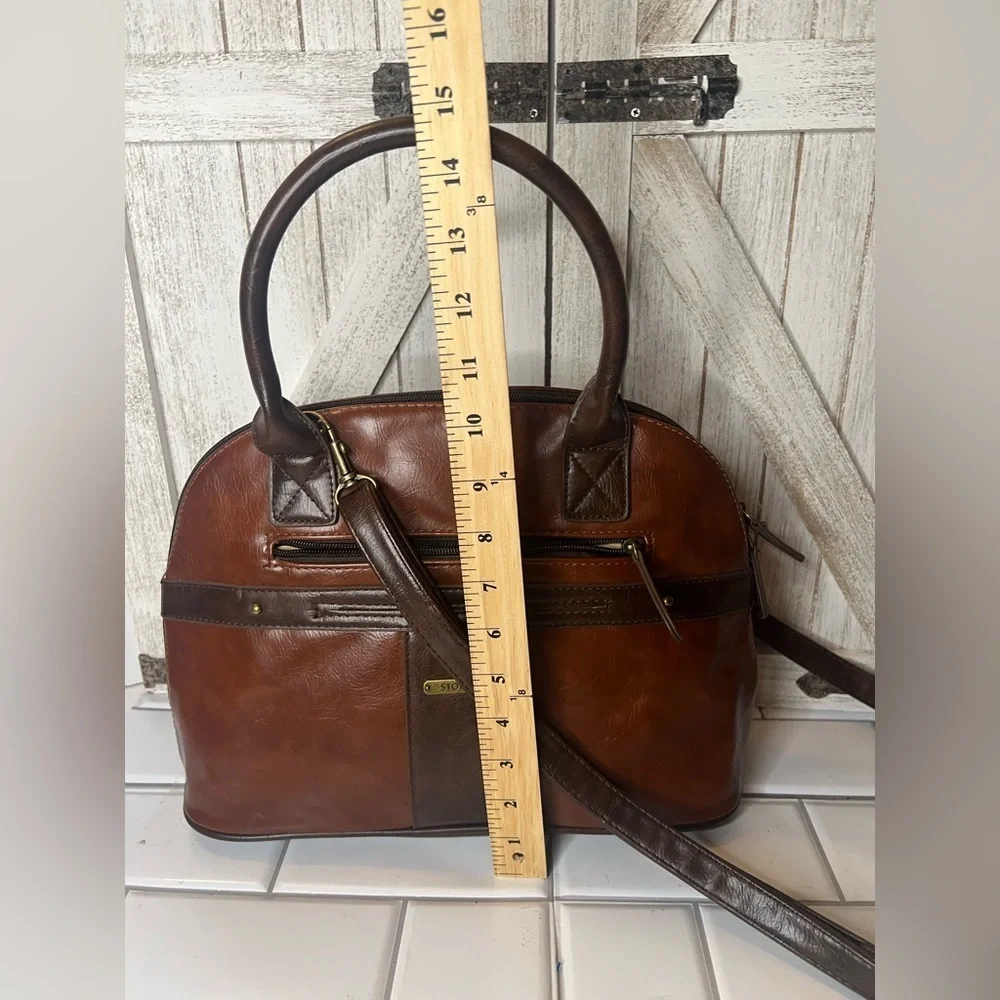 Stone & Co. Two-Tone bonded Leather Satchel